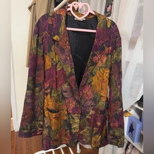 Michael K Company vintage women’s loose-fitted blazer floral